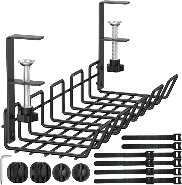 SHUESS Kabelmanagement Unter Schreibtisch - 2 Stück Kabelwanne Ohne Bohren