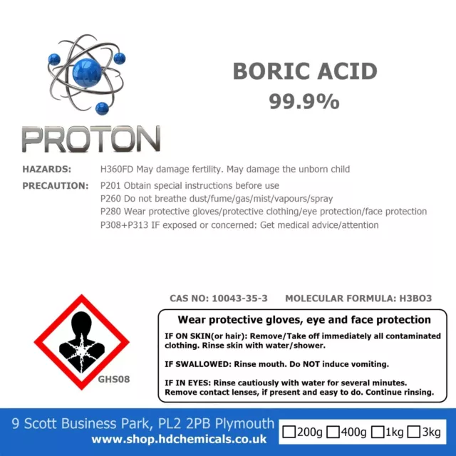 Pure Boric Powder 99.9%  Kills Ants, Fleas , Cockroaches & Silver Fish FREE POST