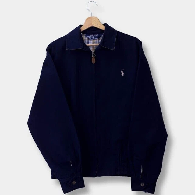 VINTAGE POLO RALPH Lauren Harrington Jacket Navy Logo Mens S Small 90's