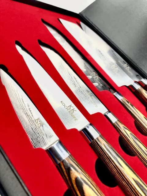 6tlg KOCHKNIFE© Messer Set Damaskus Style Küchenmesser Damastmesser Messerblock 2