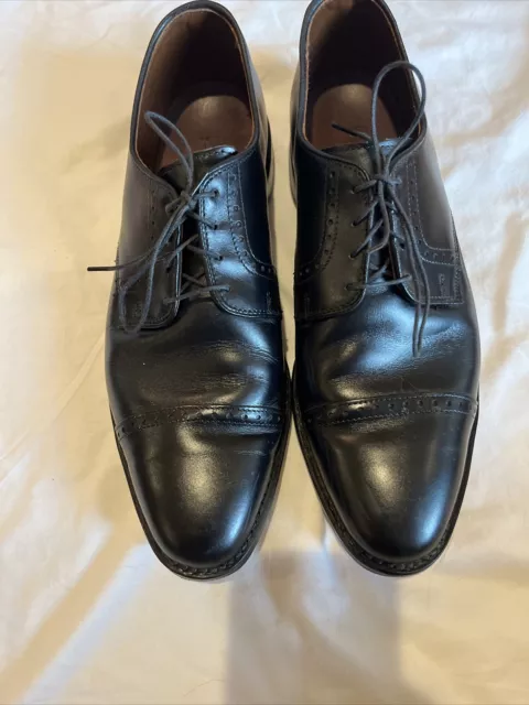 Allen Edmonds Clifton Mens Size 10D Black Leather Cap Toe Derby Dress Shoes