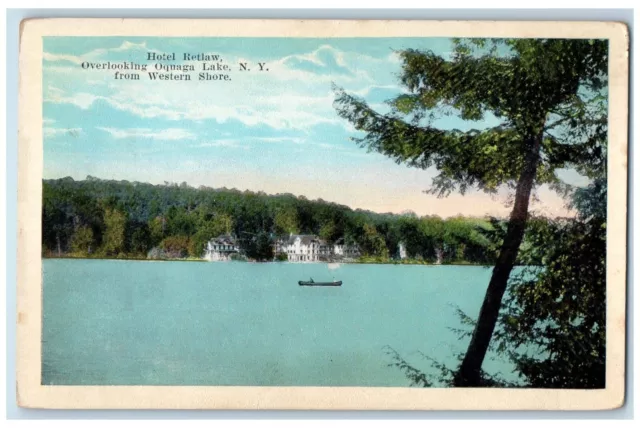 c1910 Hotel Retlaw Overlooking Oquaga Lake New York NY Antique Vintage Postcard