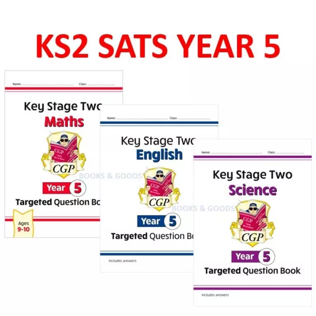 New KS2 Sats Year 5 Maths English Science Targeted Question Book with Answer Cgp