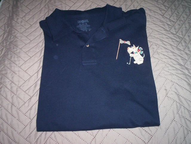 Scottie Scotty Dog Black Polo Shirt Wheatie Golfer