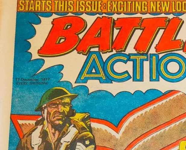 COMIC - Vintage Battle Action War Comic Dated 17th Dec 1977 UK Reading Copy 2