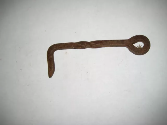 Nice Hand Forged Twisted Iron Gate Latch Hook Barn Shed Door Latch 4"