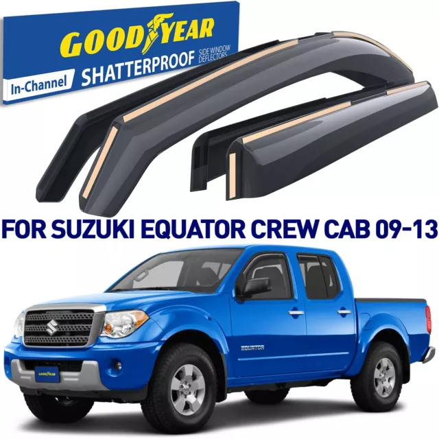 Rain Guards Vent Visors Shade for 2009-2013 Suzuki Equator Crew Cab
