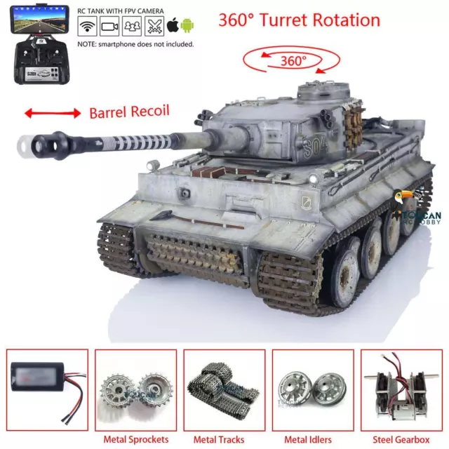 Heng Long 1/16 German Tiger I RC Tank 7.0 FPV 3818 Manual Spray Tanks Upgrade