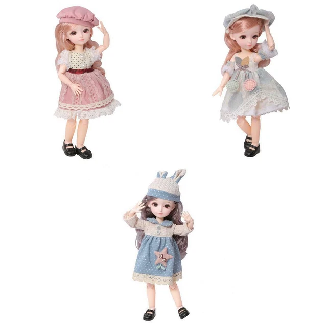 1/6 23 Giunti Flessibili BJD Ragazza Bambola Capelli Lunghi Bella Moda Dressup