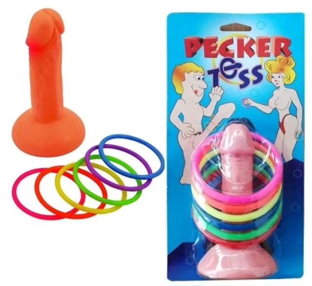 Penis Willy Ring Toss Pecker Hoopla Stag Hen Night Bride Hula Hoop Party Game
