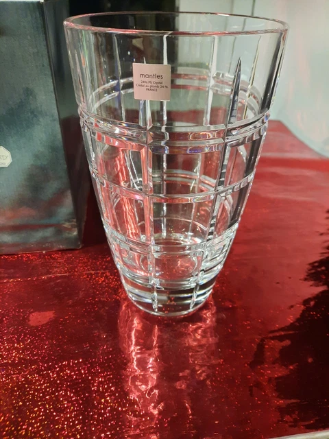 ELÉGANT VASE CRISTAL massif JG Durand Motif Feuilles -Solid Crystal