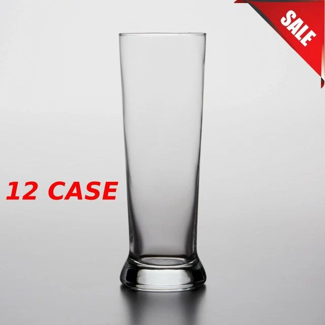 (12/Case) 16.25 oz. Bulk Clear Glass Restaurant Bar Beer Pilsner Glasses