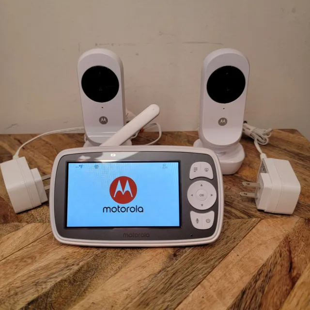 Motorola MBP483XLPU 4.3 inch Video Baby XL Monitor + 2 Cameras MBP483XLBU + Cord