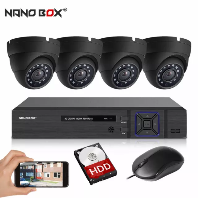 Smart CCTV Camera System HD Video DVR Recorder 4 Outdoor Security Cams Home UK