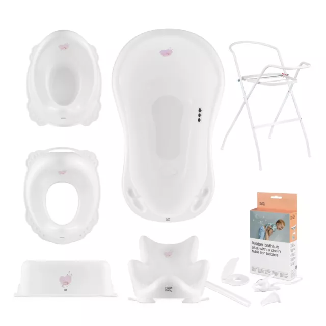 Set de baignoire pour bébé avec/sans support et siège de bain - pour nouveau-nés