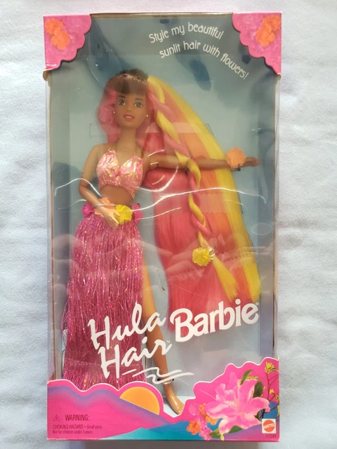 Hula Hair Barbie Doll 1996 Mattel African American 17048 Black Mattel Hula Hair Barbie Doll 1996 Mattel African American 17048 Black Mattel