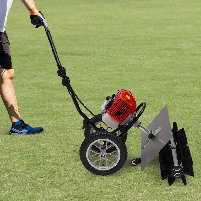HEAVY DUTY 1.7HP Power Sweeper 43cc WalkBehind Gas Broom Snow Dirt