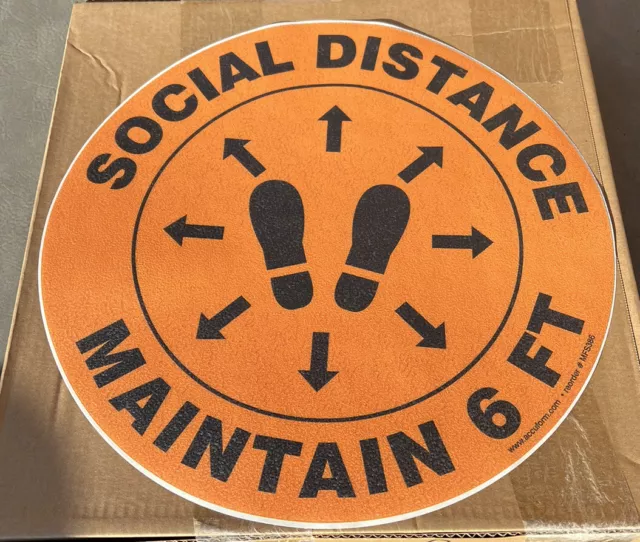 (100) Social Distance Floor Sign 17” 86042