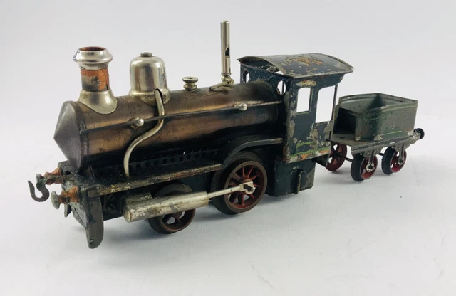Schoenner Spur 0 Lokomotive & Tender Spiritus uralt handlackiert