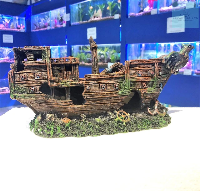 Mezzaluna Gifts Eagle 30 cm Shipwreck Aquarium Fish Tank Ship Ornament