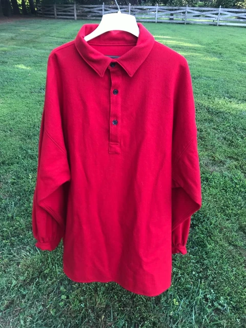 Red Wool Fireman’s Shirt, Historical Reproduction, CW Re-enacting, 3XL – 5XL