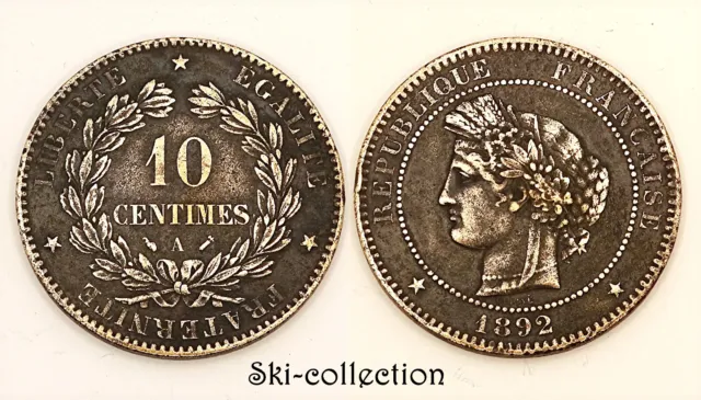 10 Cents 1892 A.Cérès. France. Bronze