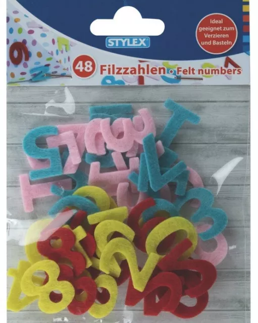 STX 46465 Fieltro, 0 - 9, 48 Piezas Color