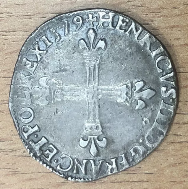 1579 quart d'écu Rennes Henri III, très belle qualité