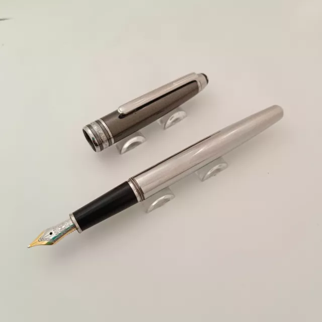 Stylo plume Montblanc Meisterstück Solitaire Hématite Acier Classique