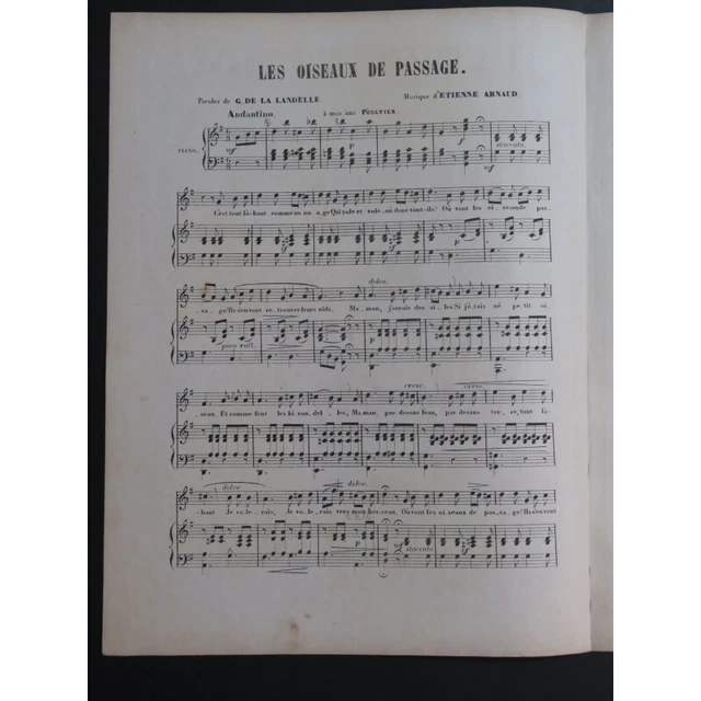 ARNAUD Étienne Les Oiseaux de passage Chant Piano 1858 3