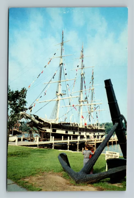 Mystic CT- Connecticut, Charles W Morgan, Whaleship, Sq Rigger, Vintage Postcard