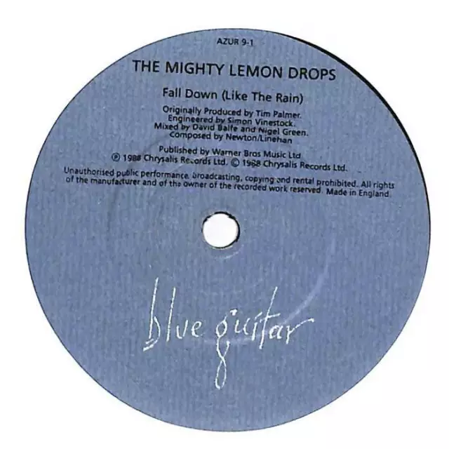 The Mighty Lemon Drops Fall Down (Like The Rain) UK 7" Vinyl 1988 AZUR9 45 VG+
