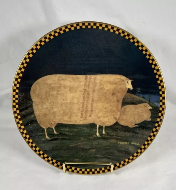 "Woolgathering Sheep" Display Plate by Warren Kimble, Lenox, numbered A3703 1994