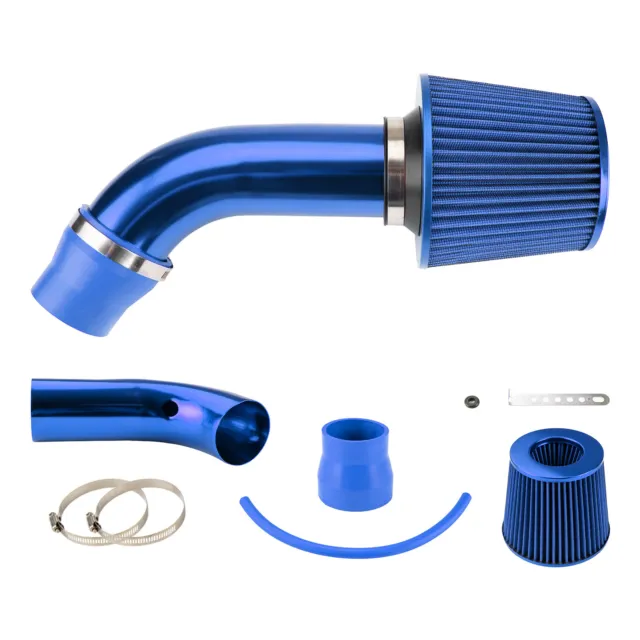 Universal 3“ Cold Air Intake Induction Hose Pipe Car Kit Filter Aluminum Blue