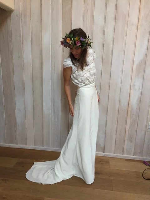 LAURE DE SAGAZAN Verlaine second hand wedding dress size 8 1,200.00 -  PicClick UK