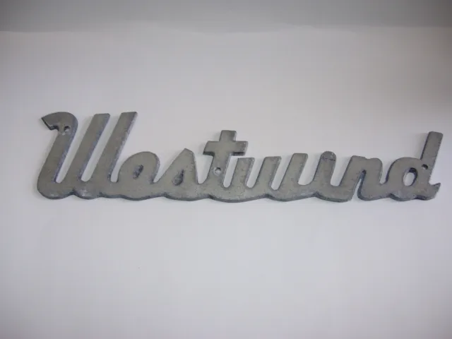 Vintage Cast Aluminum WESTWIND Boat Plaque Sign