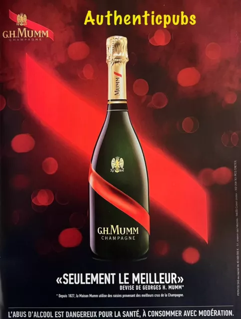 Publicite G.h. Mumm Champagne Seulement Le Meilleur Boute De 2014 French Ad Pub