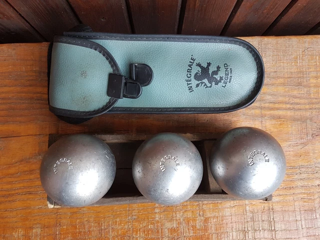 Anciennes Boules De Pétanque Laiton/bronze Avec Saccoche En Cuir