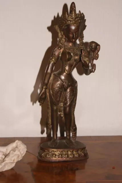 Vintage/Antik Asiatika. Stehende Gottheit-Bronze