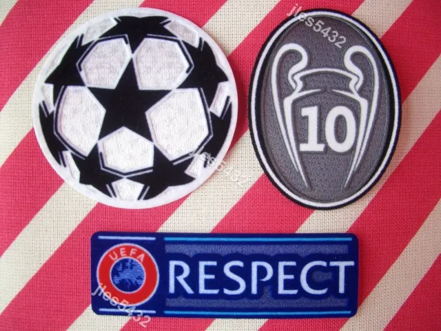 Parches Champions + 10 copas + RESPECT para camiseta Real Madrid (Desde Madrid)
