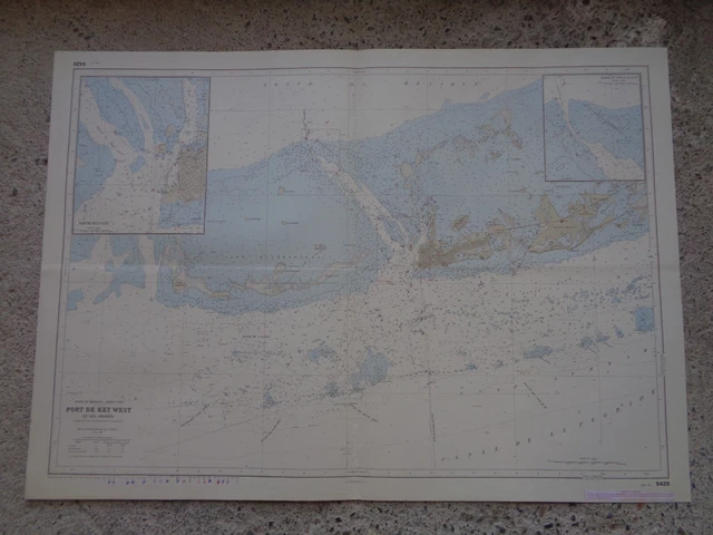 CARTE MARINE / Port de Key West et ses abords Golfe du Mexique - Etats-Unis 1986
