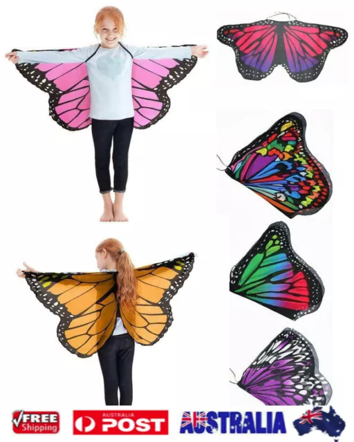 Fabric Butterfly Wings Shawl Fairy Kid Nymph Pixie Soft Costume Accessory Cape