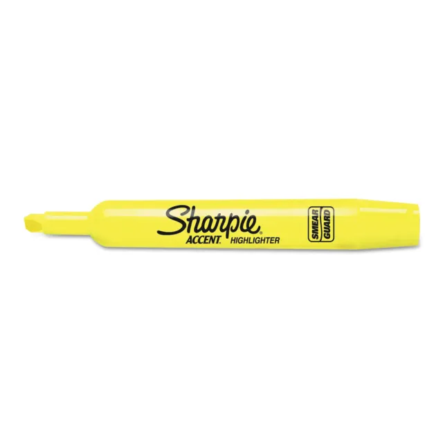 Sharpie Accent Tank Style Highlighter Chisel Tip Fluorescent Yellow 36/Box