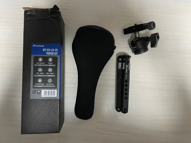 New  Leofoto MT 03 LH 25 Desktop Tripod and Free Pan Head Set Mini Tripod
