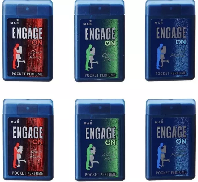 Engage On Man Pocket Perfume, For Men to Attract Hot Women 17ml each (Pack of 6)