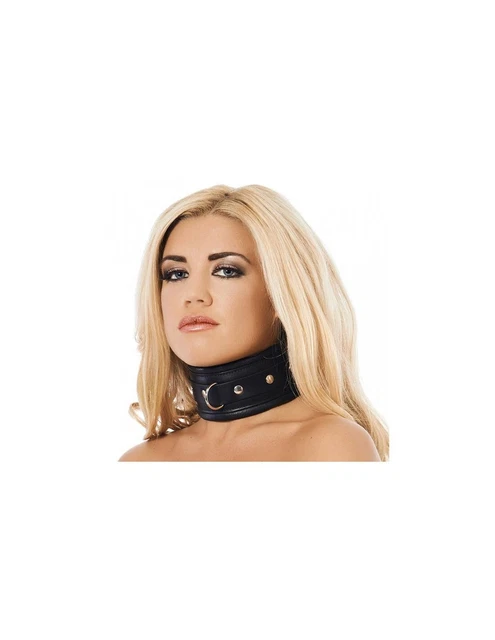 Collar Ancho Negro Cuero