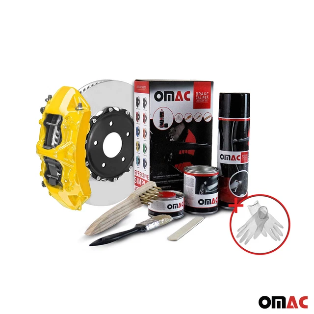OMAC BRAKE CALIPER Paint Epoxy Based Car Kit Yellow Glossy High