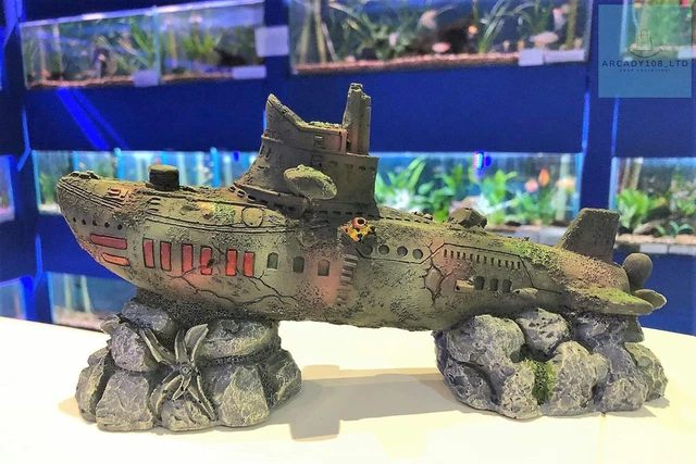 Mezzaluna Gifts 22cm Submarine Aquarium Fish Tank Wreck Ornament