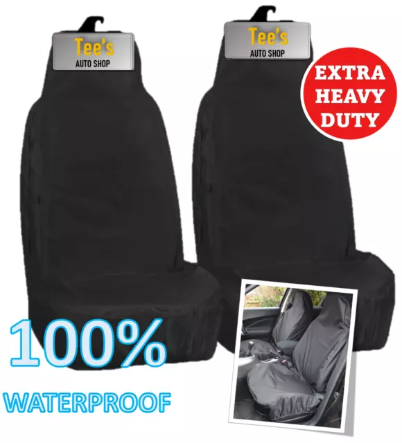 For FORD RANGER - Heavy Duty Black Waterproof Car Seat Covers - 2 x Fronts 1+1