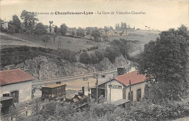 Cpa 42 La Gare De Viricelles Chazelles (Train In Gare